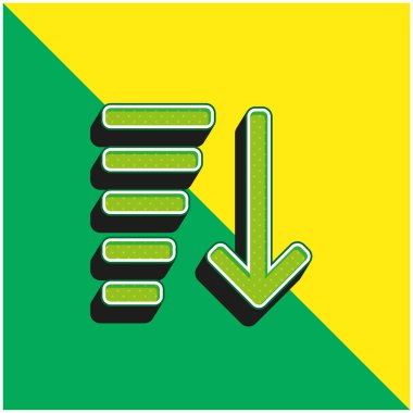 Ascending Sort Green and yellow modern 3d vector icon logo clipart