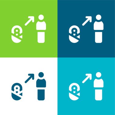 Yararlı Düz 4 renk simgesi seti