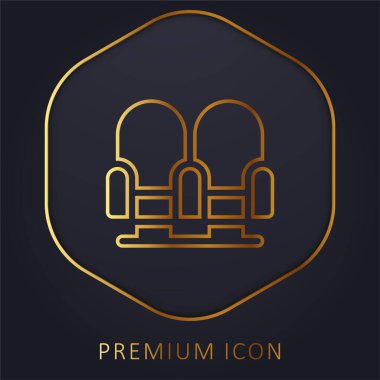 Koltuklar altın çizgi prim logosu veya simgesi