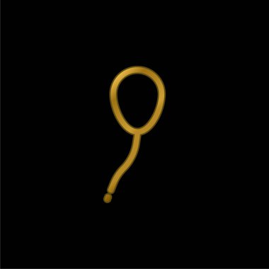 Balon altın kaplama metalik simge veya logo vektörü