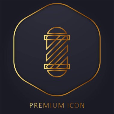 Barber Pole golden line premium logo or icon clipart