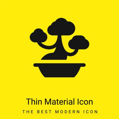 Bonsai minimal bright yellow material icon clipart