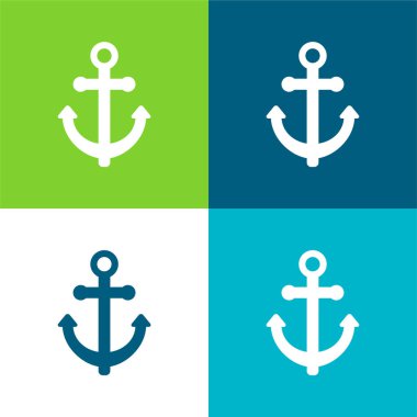 Anchor Düz 4 renk en küçük simge kümesi
