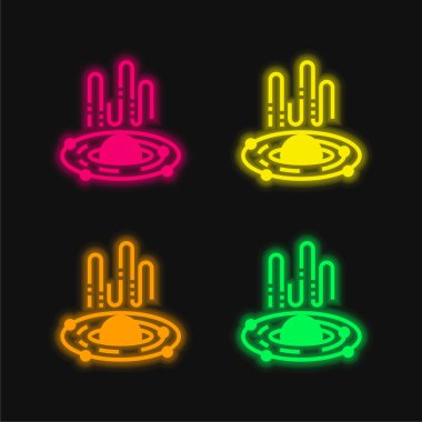 Black Hole four color glowing neon vector icon clipart