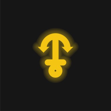 Çapa sarısı parlak neon simgesi
