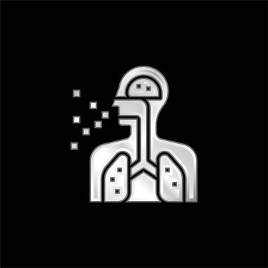 Gümüş kaplama metalik simge soluyun