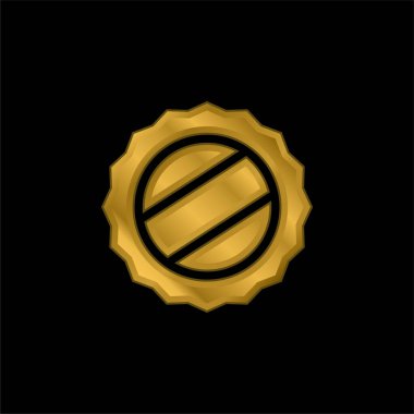 Bira Cap altın kaplama metalik simge veya logo vektörü