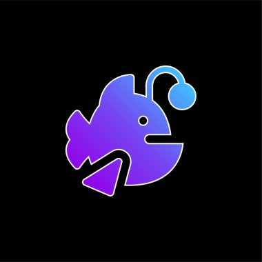 Anglerfish blue gradient vector icon clipart
