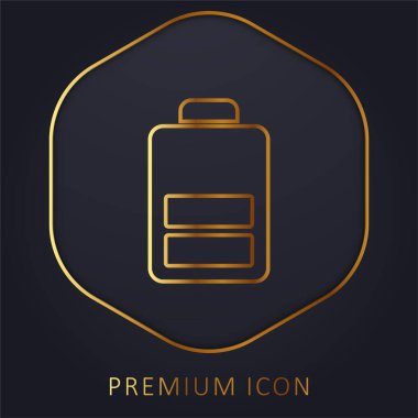 Pil altın çizgisi prim logosu veya simgesi