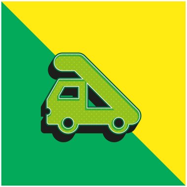 Airport Truck Green and yellow modern 3d vector icon logo clipart