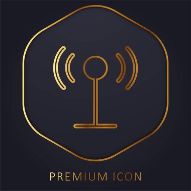 Anten altın çizgi prim logosu veya simgesi