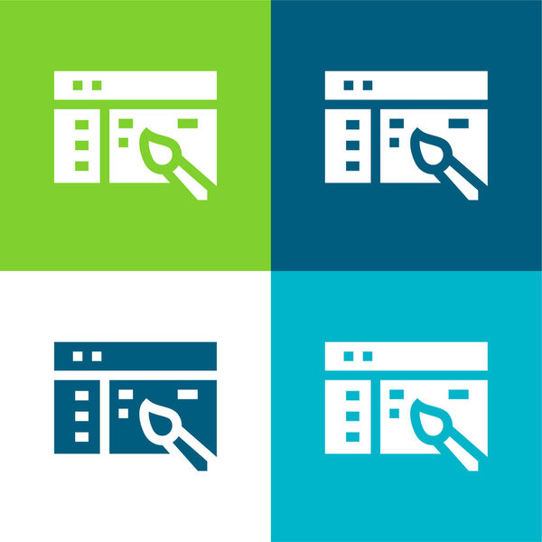 App Design Плоский четырехцветный минимальный набор значков