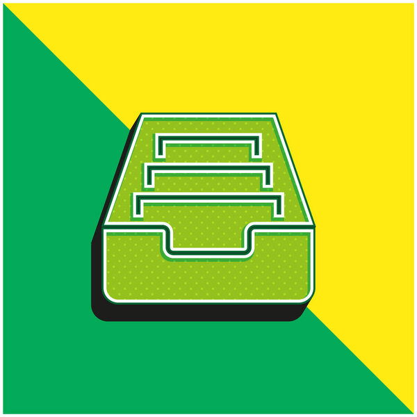 Archive Green and yellow modern 3d vector icon logo