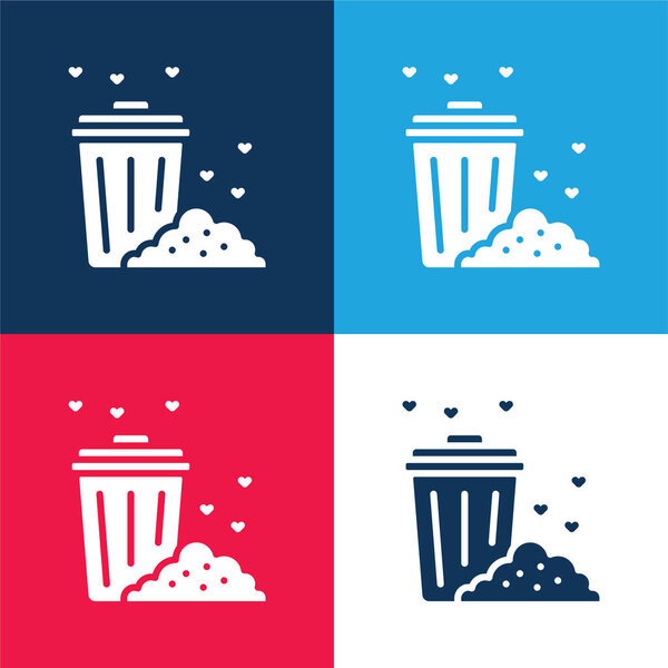 Бин синий и красный четыре цвета минимальный набор значков