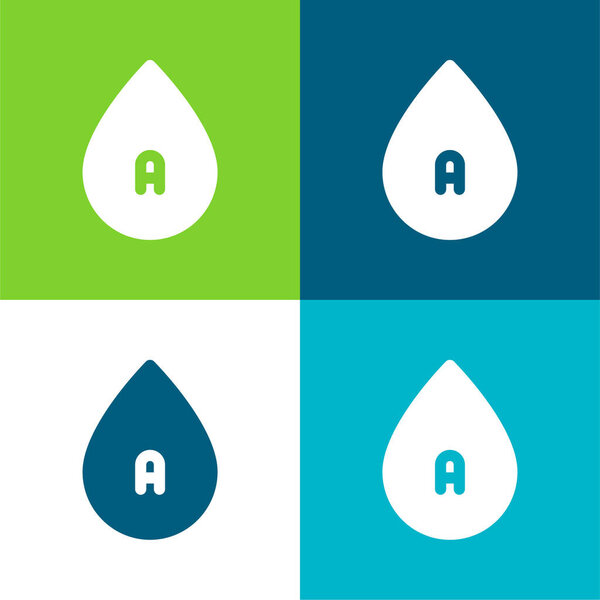 Blood Flat four color minimal icon set