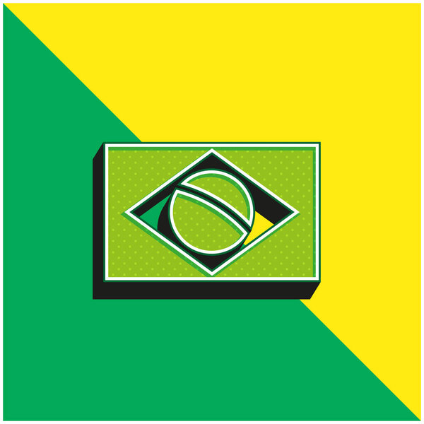 Brazil Flag minimal bright yellow material icon