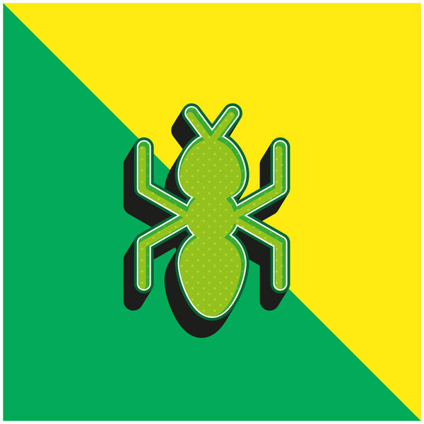 Ant Green and yellow modern 3d vector icon logo