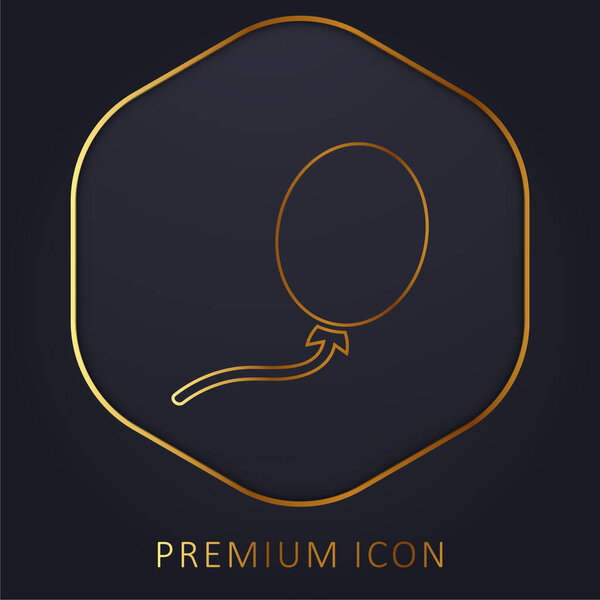 Black Balloon Shape golden line premium logo or icon