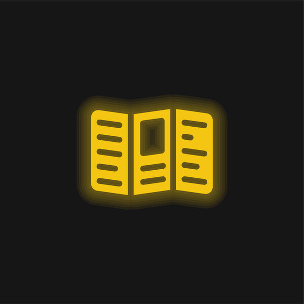 Буклет Желтый светящийся неоновый значок