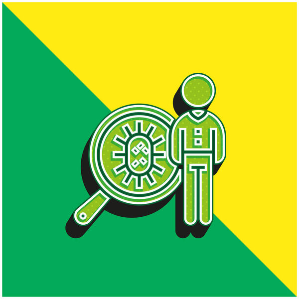 Bacteria Green and yellow modern 3d vector icon logo