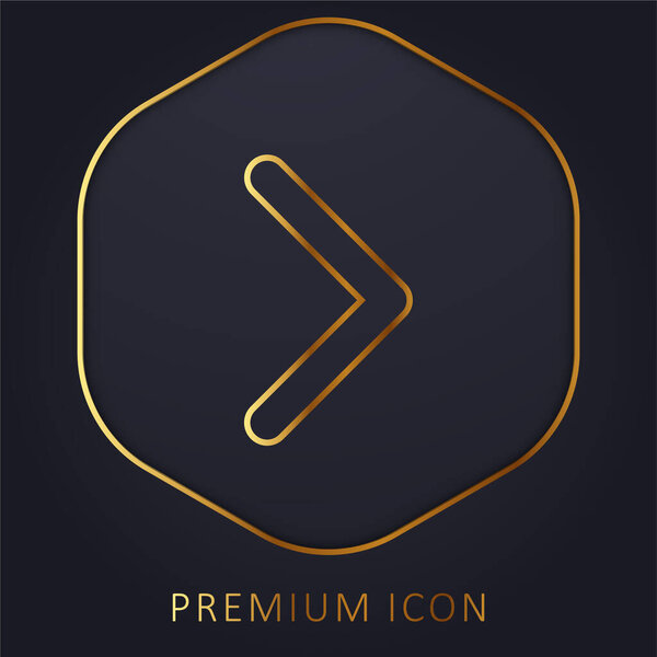 Arrow Point To Right golden line premium logo or icon