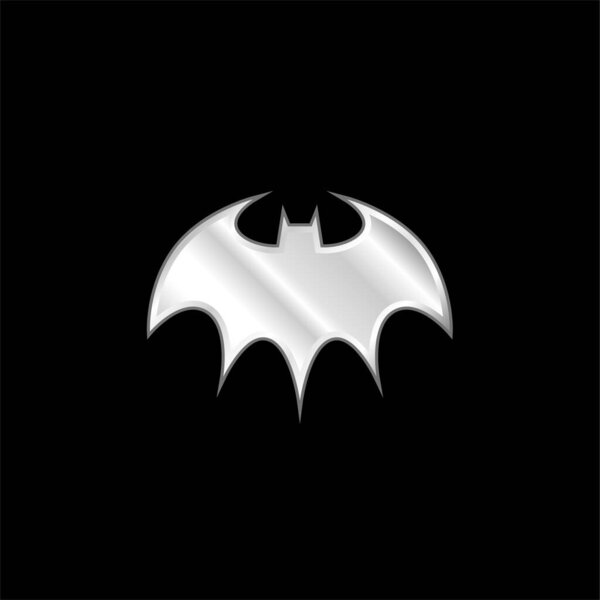 Bat Halloween silver plated metallic icon