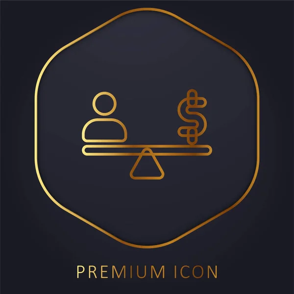 Баланс Логотипу Або Значка Преміум Класу Золотої Лінії — стоковий вектор
