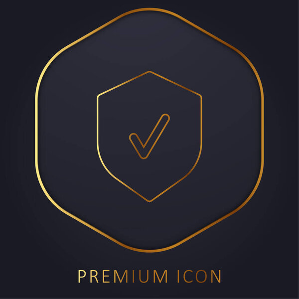 Badge golden line premium logo or icon
