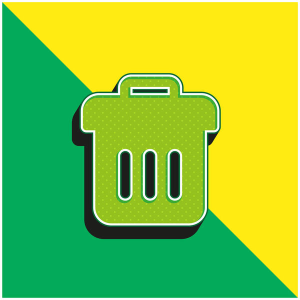 Bin Green and yellow modern 3d vector icon logo