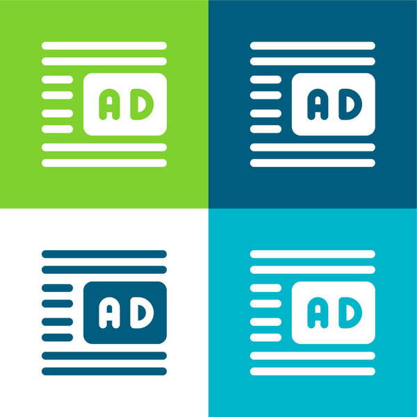 Advertise Flat four color minimal icon set