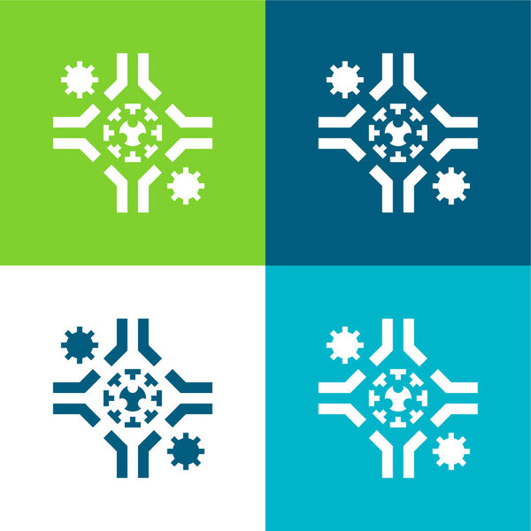 Antibody Flat four color minimal icon set