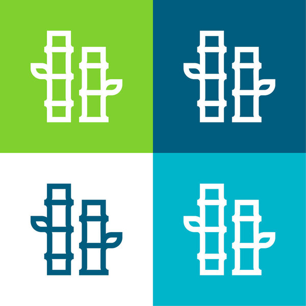 Bamboo Flat four color minimal icon set