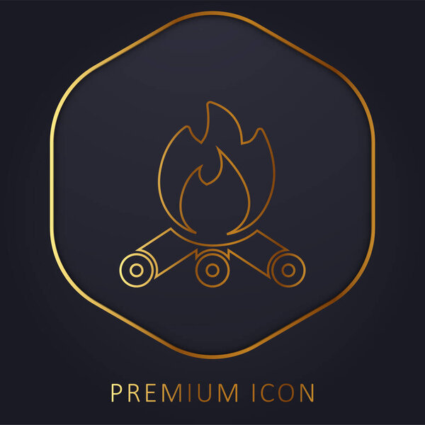 Bonfire golden line premium logo or icon