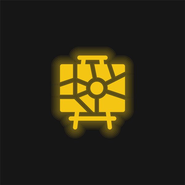 Abstract yellow glowing neon icon