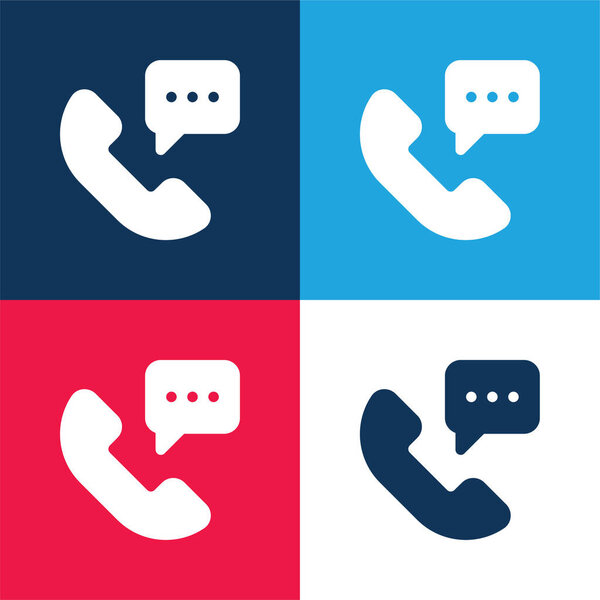 24 Hours blue and red four color minimal icon set