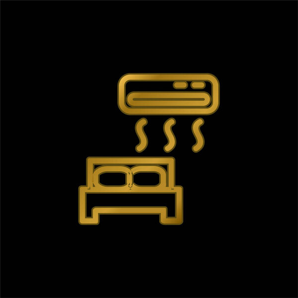 Кондиционированный золотой металлический значок или вектор логотипа