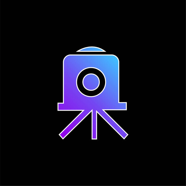 Значок голубого градиентного вектора антикварной фотокамеры