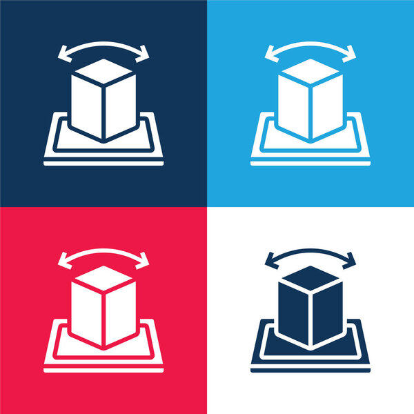 Дополненная реальность синий и красный четыре цвета минимальный набор значков