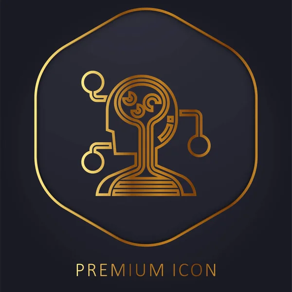 Biology Golden Line Premium Logo Icon — Stock Vector