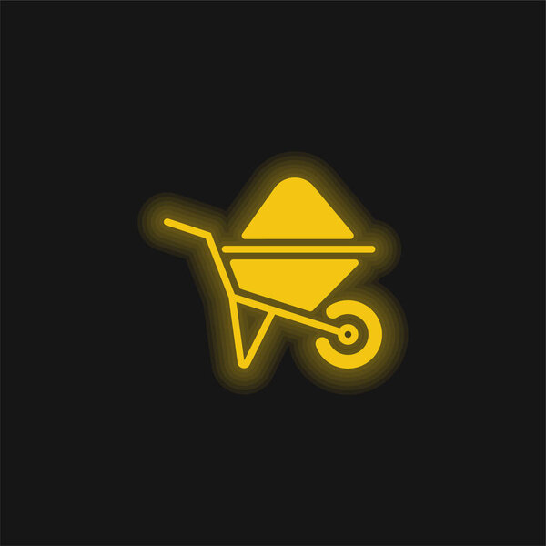 Желтый светящийся неоновый значок