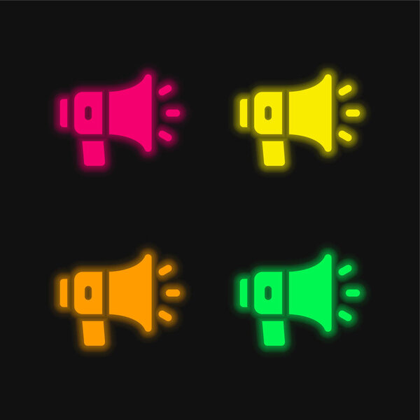 Announcement four color glowing neon vector icon