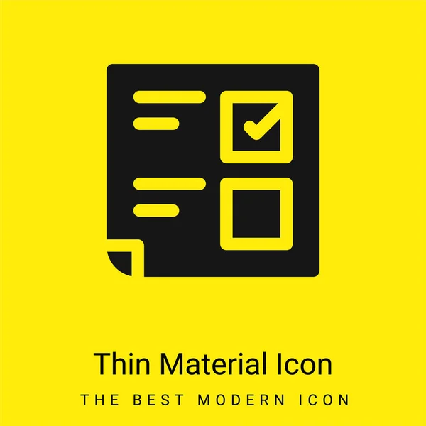 Ballot Minimal Bright Yellow Material Icon — Stock Vector