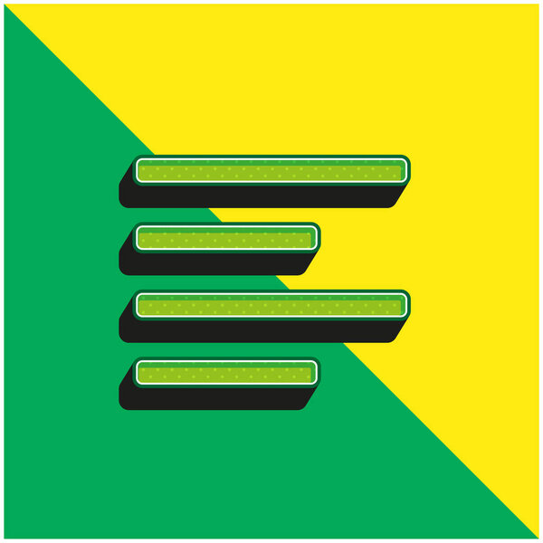 Align Left Green and yellow modern 3d vector icon logo