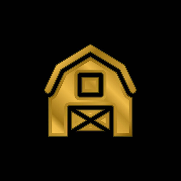 Позолоченная икона коровника или вектор логотипа