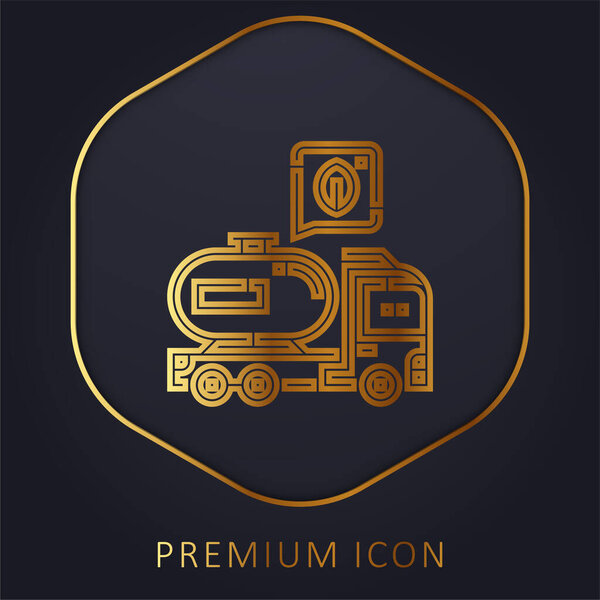 Biodiesel golden line premium logo or icon