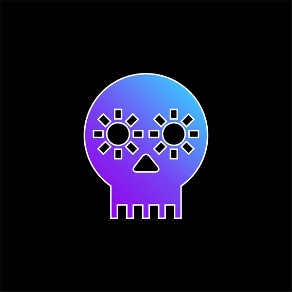 Artisanal Skull Of Mexico blue gradient vector icon