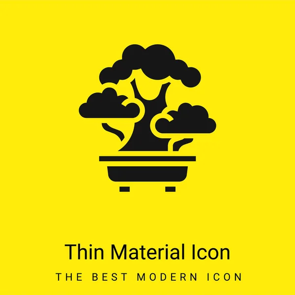 Bonsai Minimal Bright Yellow Material Icon — Stock Vector