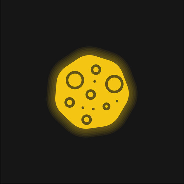 Asteroid yellow glowing neon icon