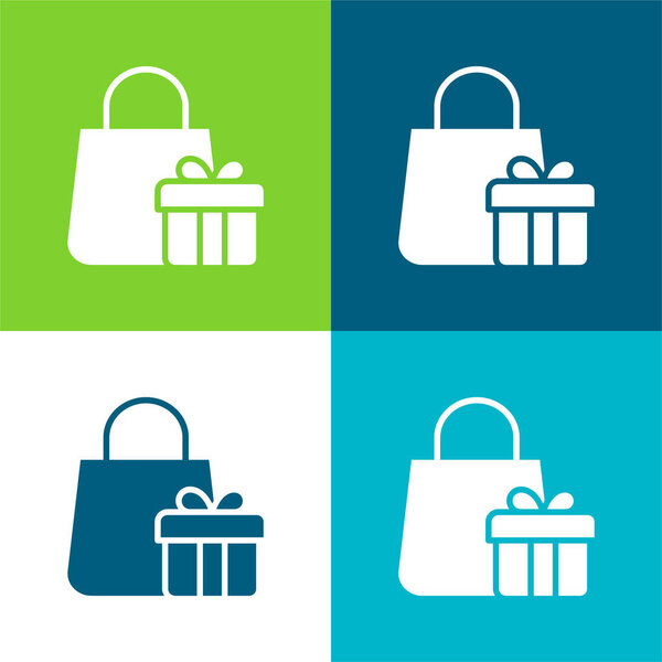 Пакет Плоский четырехцветный минимальный набор значков