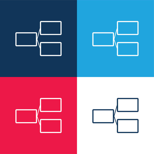 Синий и красный четыре цвета минимальный набор значков